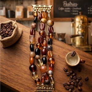 Coffee bead Beaded watch band